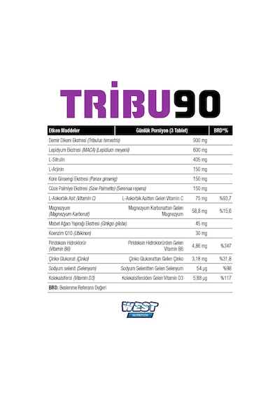 West Nutrition Tribu90 Demir Dikeni & Lepidyum 1250 Mg. 90 Tablet-Tribulus Pillbox Hap Kutusu West Nutrition Tribu90 Demir Dikeni & Lepidyum 1250 Mg. 90 Tablet-Tribulus Pillbox Hap Kutusu