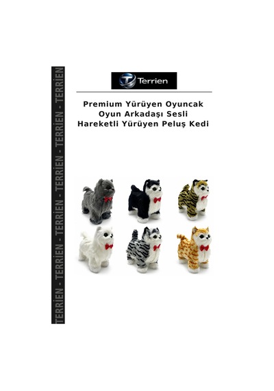 Premium Yürüyen Oyuncak Oyun Arkadaşı Sesli Hareketli Yürüyen Peluş Kedi