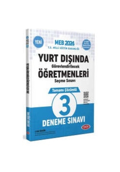 Data Yayınları 2024 MEB Yurt Dışında Görevlendirilecek Öğretmenleri Seçme Sınavı Tamamı Çözümlü 3 Deneme Sınavı