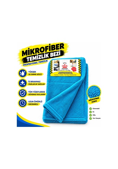 Mikrofiber Süper Emici Araç Kurulama Bezi 50x70 Cm 800 Gsm