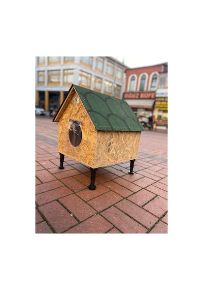 Kedi Evi Kedi Yuvası İç Ve Dış Mekan Su Ve Kar Yalıtımlı Özel Üretim Kedi Barınağı 55x45x65 Cm