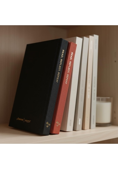 Okuma Günlüğü A5 Sert Kapa Klı Reading Journal, 100 Kitap İncelemesi, Günlük Okuma Takibi Siyah