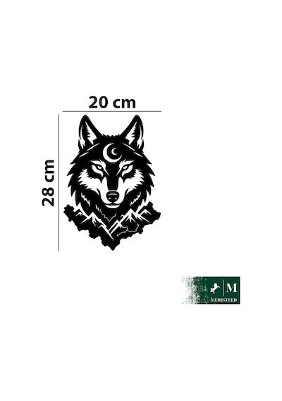 Ay Yıldız Kurt Sticker - Araç Arka Cam,motosiklet,kas, Mağaza Vitrin Camları, Dükkan Camları Düz Yüzey Uyumlu Etiket-sticker 20x28cm