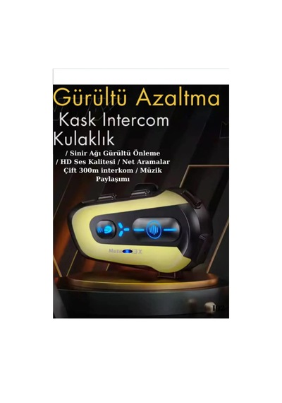 300 Mt 2 Eşleşmeli Müzik Paylaşımlı Gürültü Engelleme Özellikli Intrcom Kask Kulaklık Su Geçirmez N3