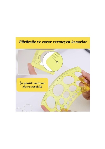 Daire Şablonu Büyük Boy Cetvelli 1-36 Mm 1 Adet Artlantis 25 Cm Cetvelli Teknik Çizim Daire Cetveli Okul Mühendis Mimar Turuncu