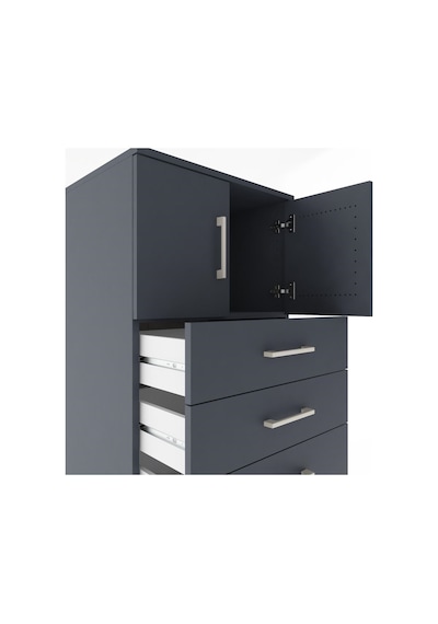 Hyperion Dolap Tek Raflı 8 Çekmeceli 2 Kapaklı 60x44x182 Antr... Antrasit