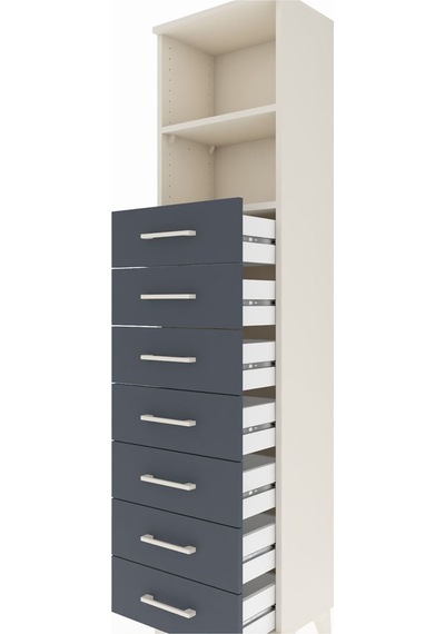 Arges Dolap 2 Raflı 7 Çekmeceli 44x30x182 Aytaşı-antrasit Aytaşı