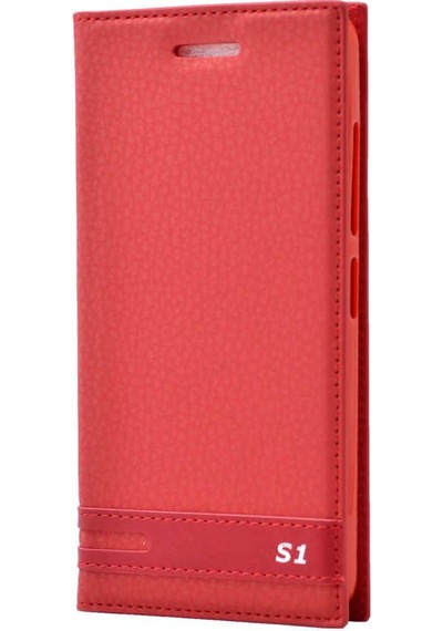 Zore Vibe S1 Lite İle Uyumlu Elite Serisi Kapaklı Kılıf Kırmızı Kırmızı