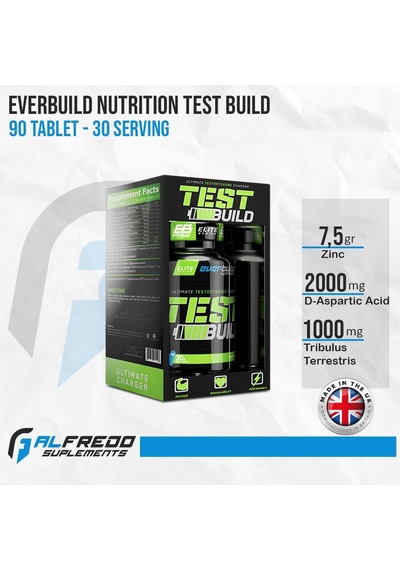 Everbuıld Test Build Daa Aspartic Acid / 90 Caps