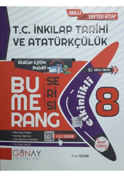 Günay 8.sınıf Lgs Inkılap Tarihi Bumerang Soru Bankası Etkinlikli