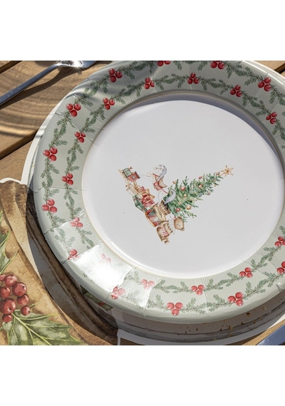 Xmas Tale Kağıt Tabak 26 Cm 12'li Paket Beyaz