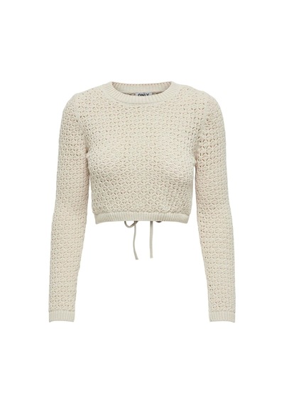 Only Onlmaura Lıfe Ls Back Detaıl O-neck Knt Kadın Beyaz Kazak - 15318340 Beyaz