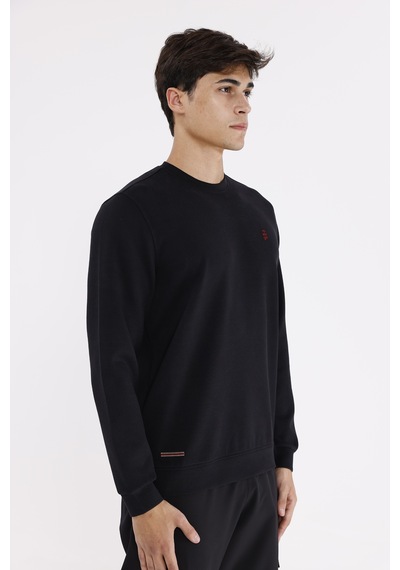 Rowinger Modal Karışımlı Yumuşak Dokulu Rahat Kalıp Esnek Kullanım Sunan Sweatshirt Black