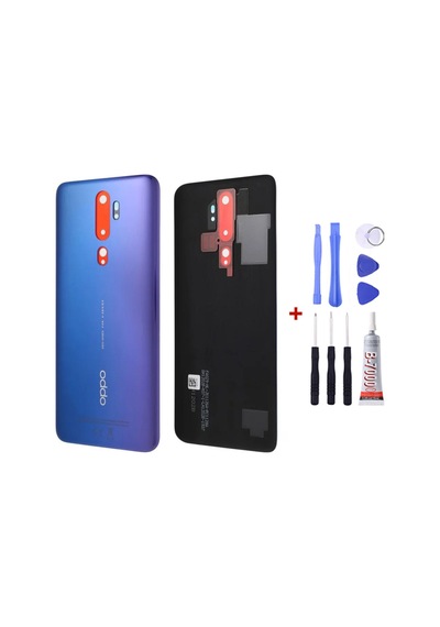 Oppo A5 2020 Mavi Arka Cam Kapak Pil Kapağı Tamir Set B7000 Set Mavi