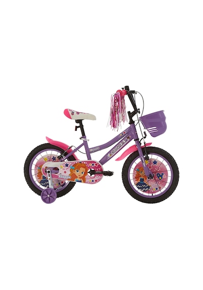 Bisan Maggıe Kız Çocuk Bisikleti 26cm V 16 Jant Lila Beyaz Çok Renkli