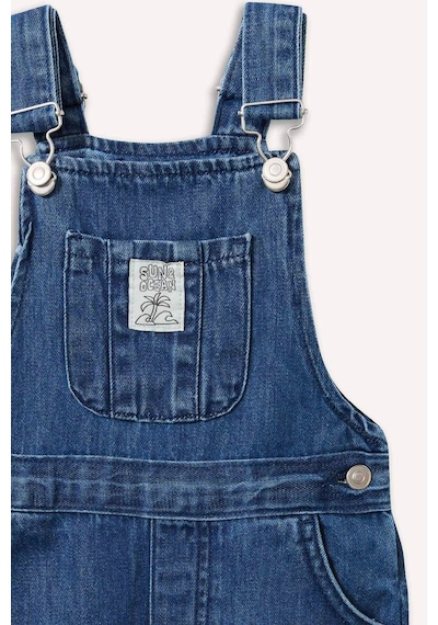 Defacto %100 Pamuk Erkek Bebek Jean Salopet Şort Tulum H3129a526hsnm28 Mavi-nm28
