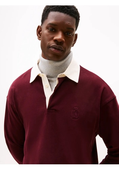 Tommy Hilfiger Peached Crest Solıd, Xıh Bordo Erkek Sweatshirt