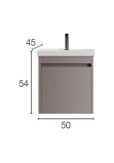 Denko Milano 50 Cm Kül Gri Banyo Dolabı Alt Modül Lavabo