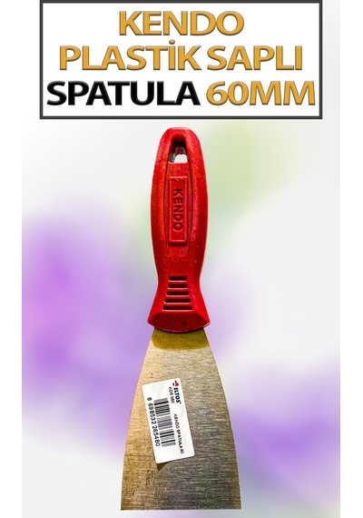 Plastik Saplı Spatula No 60 Ekonomik, Paslanmaz Spatula Ağız Genişliği 60 Mm