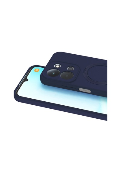 Xiaomi Redmi 15c 4g Kılıf M-safe Şarj Uyumlu Silikon Standlı Regal Kapak Lacivert