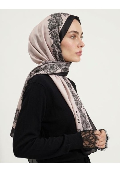 Bushu Dantel Pamuk Şal ekru