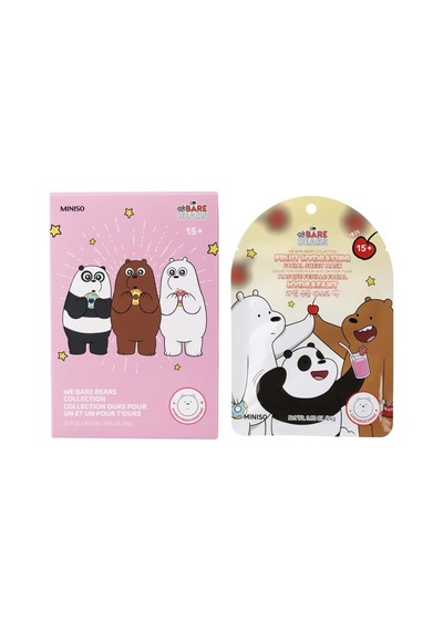 We Bare Bears Lisanslı Kiraz Özlü Meyveli Nemlendirici Kağıt Maske Eğlenceli Bakım, 2015304312108