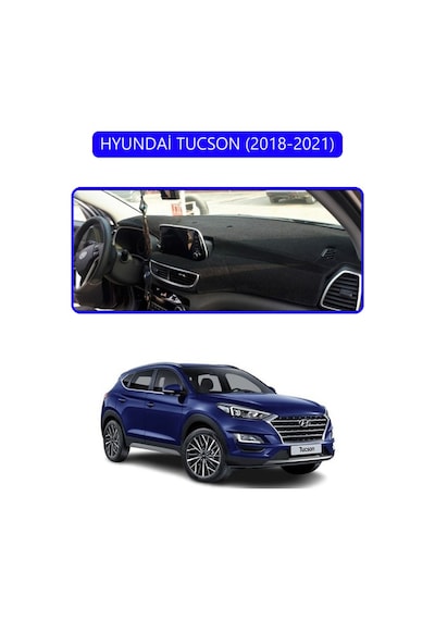 Hyundai Tucson 2018-2021torpido Koruma Halısı Mavi Kenar
