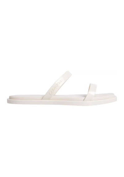 Kadın Ck Double Bar Slide Terlik - Ekru Turtle Dove