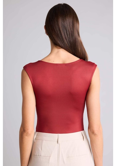 Defacto Kare Yaka Bodysuit E9045ax26smbr477 Bordo-br477
