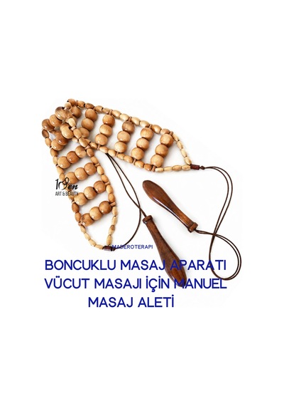 Maderoterapi Ahşap Boncuklu Ve İpli Masaj Aparatı Vücut Masajı İçin Manuel Masaj Aleti Çok Renkli