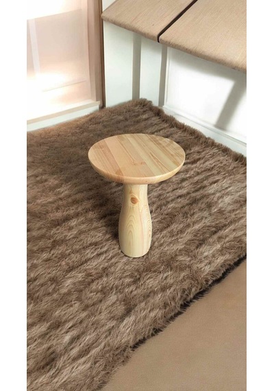 Ahşap Mantar Yan Sehpa Tekli Model Naturel Renk