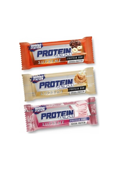 Station Supreme Crunch Protein Bar Karma Paket 12 X 40 Gr, Fındıklı, Ruby Cikolatalı Ve Karamelli