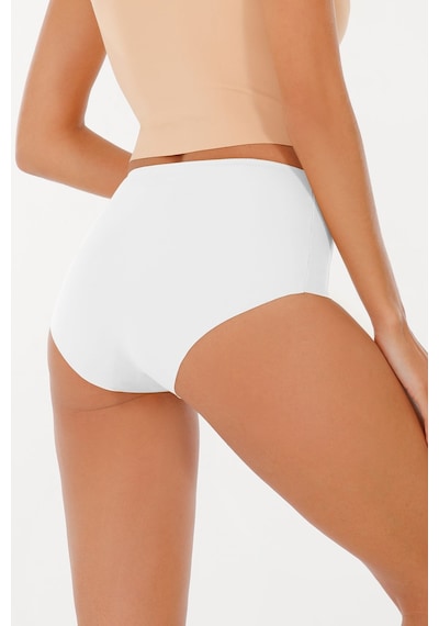 Sensu Kadın Yüksek Bel Dikişsiz Lazer Kesim Külot Beli Lastikli 3'lü Set Beyaz Model3