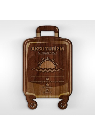 Kişiye Özel Mesleki Turizm & Seyahat Ahşap Kartvizit (Model 2-3)