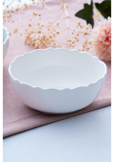 Acar Nirvana Yuvarlak Çorba Kase - 14 Cm Beyaz