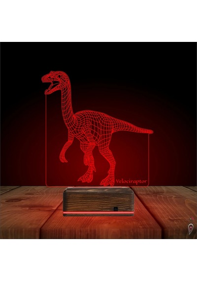 Luvivia Dinozor Velociraptor 3d Lamba - Masa Gece Lambası Şeffaf
