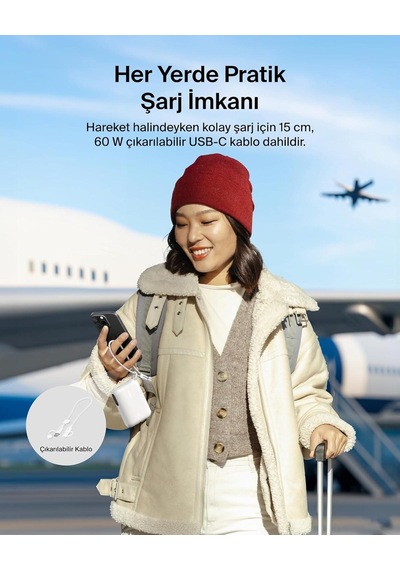 Belkin Bpb027hqwh Boostcharge 10.000 Mah 20w Usb-c Powerbank Dijital Göstergeli Taşınabilir Şarj Cihazı - Beyaz Siyah