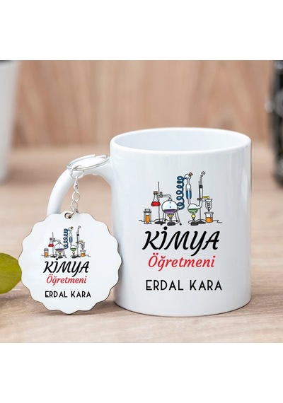 Kimya Öğretmeni Kupa Bardak Ve Anahtarlık