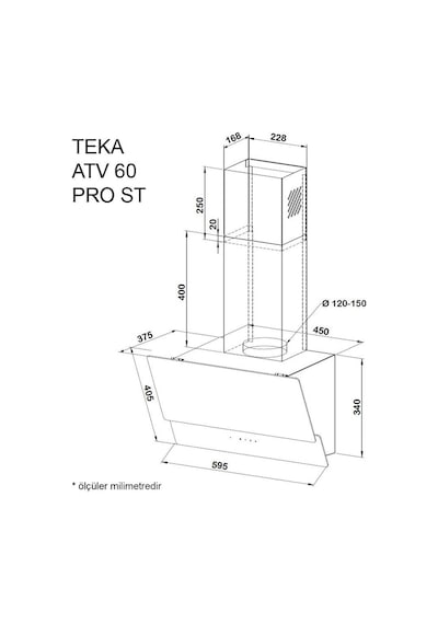 Teka ATV 60 PRO ST Cam Yüzeyli Duvar Tipi Davlumbaz
