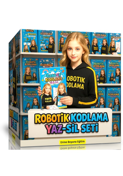 Robotik Kodlama Yaz-sil Seti 4-10 Yaş Üç Kitap Üç Seviye