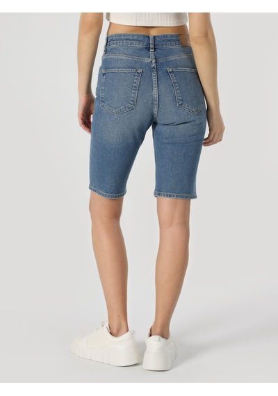 Colin's Yüksek Bel Slim Straight Fit Düz Paça Mavi Kadın Şort CL1063580_Q1.V1_DN42544