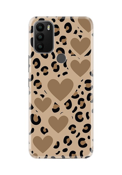 General Mobile Gm 21 Plus Kılıf Boutique Baskılı Resimli Leopar Kalp Pcode -068