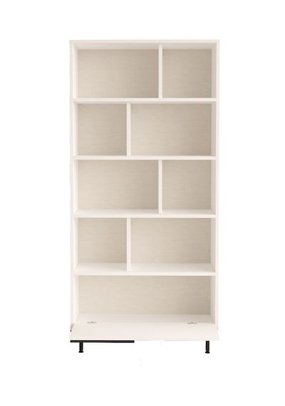 Yurudesign Ocean Kitaplık Raf Metal Ayaklı 176cm Kapaklı Beyaz On4-w
