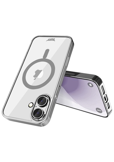 Apple Uyumlu iPhone Buff 16 Plus Magsafe Slim Fit Kılıf Silver