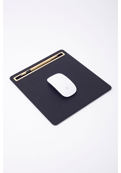 Turgut Office Deri Mousepad Siyah Gold Detaylı