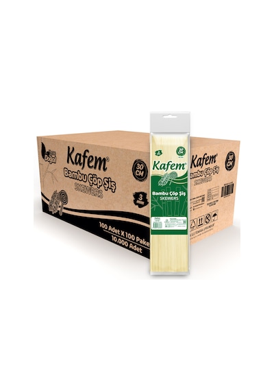 Kafem Bambu Çöp Şiş 30 CM 3 MM 100 x 100'lü