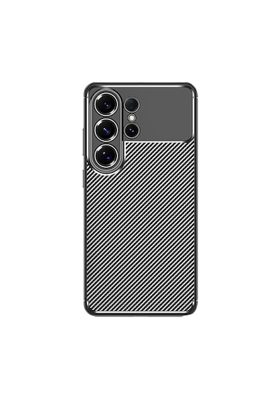 Samsung Uyumlu Galaxy S26 Ultra Kılıf Kamera Korumalı Darbe Emici Karbon Tasarım Silikon Kapak Siyah
