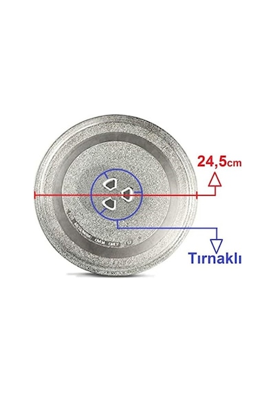 Mikrodalga Fırın Döner Cam Tabak 24,5cm Çapında Tırnaklı Borcam T Mikrodalga Fırın Döner Cam Tabak 24,5cm Çapında Tırnaklı Borcam T
