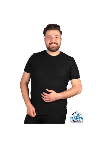 Manta MNT 2387 S. Yaka Erkek T-Shirt-23615 Siyah