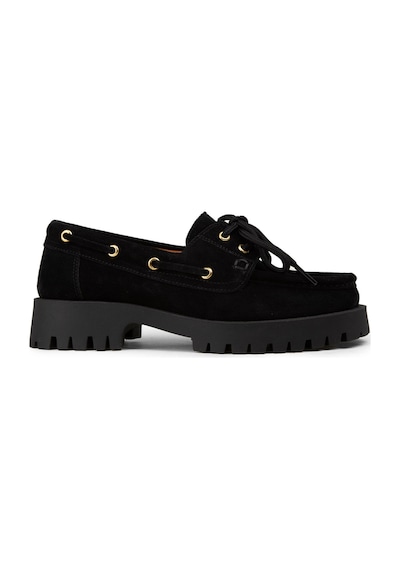 Deery Kadın Hakiki Süet Siyah Marin Loafer - 02036zsyhc01